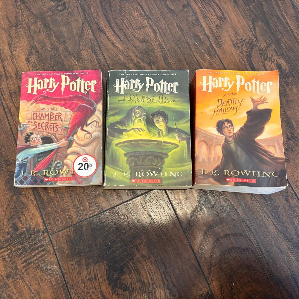 Harry Potter Books 2, 4, 6, 8 J.K. Rowling Series Paperback Lot of 4